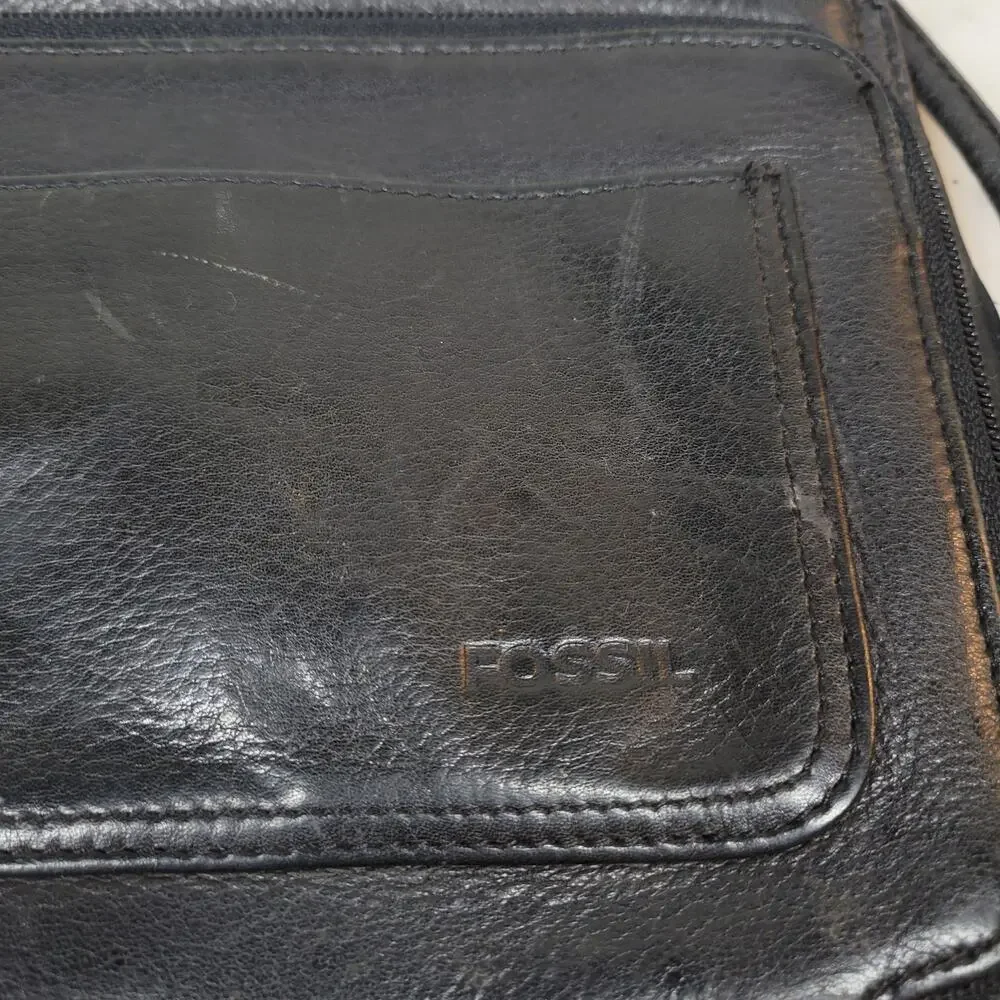 VTG Fossil Black Pebbled Leather‎ Purse 9